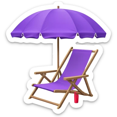 beach chair with purple umbrella sticker