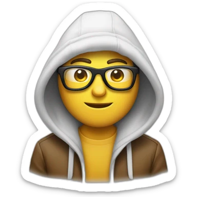 Homme blanc avec une capuche sur la tête et des lunettes  sticker