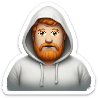 Fat redheaded man in a hood sticker