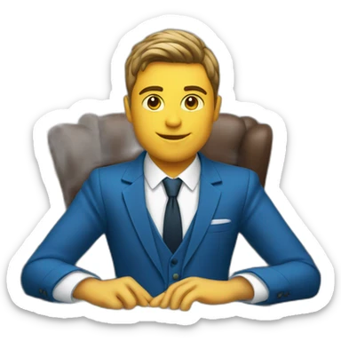 Posh-boy-with-blue-suit-managing-contract sticker