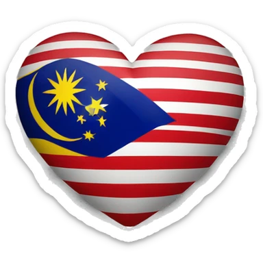 Malaysia flag with heart sticker