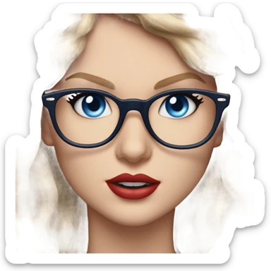 Hyper Realistic Taylor Swift blue eyes and glasses  sticker