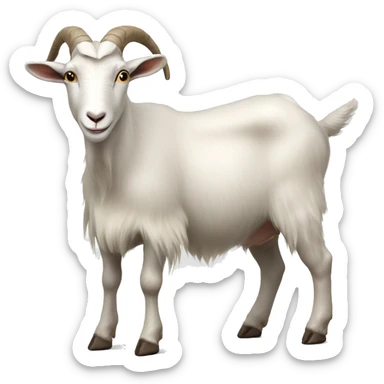 Old white male goat standing sticker