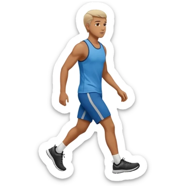 emoji de homem com roupa de ginástica andando para o lado sticker
