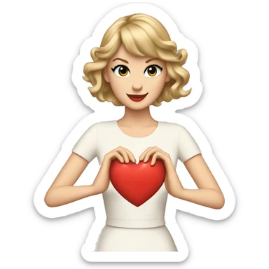 Taylor swift with heart hands sticker