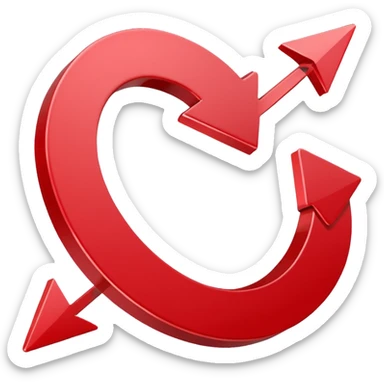 Prompt 15: "Is your backup plan."
Graphic: 🔄 Refresh/loop arrows icon (white with red highlights).
Animation: Arrows rotate smoothly.
Background: Transparent. sticker