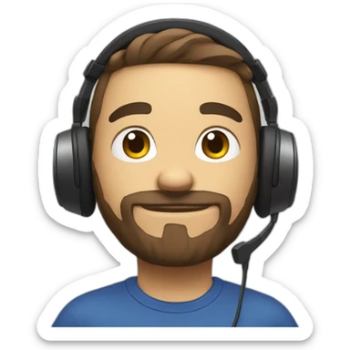 player of video games with his headphone sticker