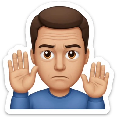 men x moves hand, suspicious eebrow sticker