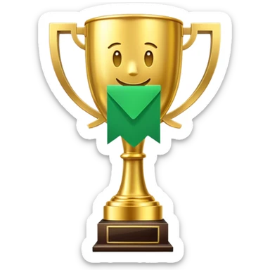 World record trophy that has a green text  message icon emoji  sticker
