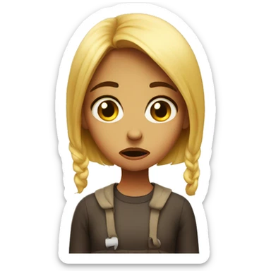 Girl sad and hungry  sticker