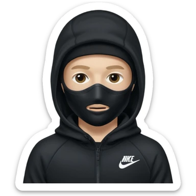 White person wearing a Nike Tex with hood and ski mask co all black and https://encrypted-tbn0.gstatic.com/images?q=tbn:ANd9GcTQEV3H5Fpq8Dp-ki2RTwgbdHqMsKZzDtarA9ywqiFzKVKjxdLc5Fq9yDOax7-XC4trueI2pFuItpqM_TVrGODdDG5la_rbm9lB8utSLKXm&s=10 sticker