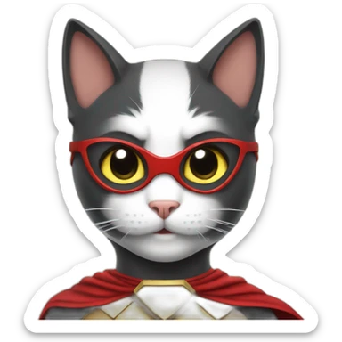 A super hero cat sticker