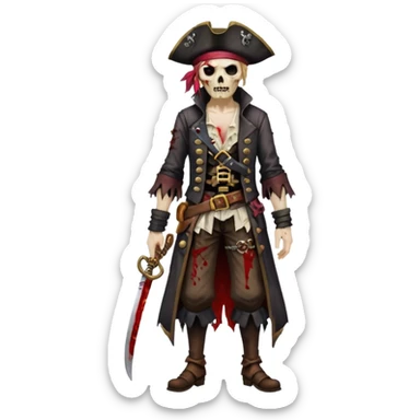 dead pirate full body sticker