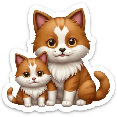 Cat and dog sticker