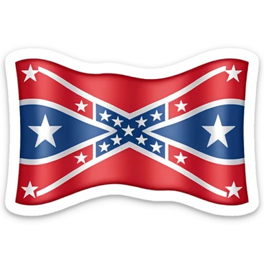  confederate flag emoji that has 13 stars in a x pattern sticker