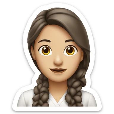 Arquitecto mujer tez blanca, cabello chino café  sticker