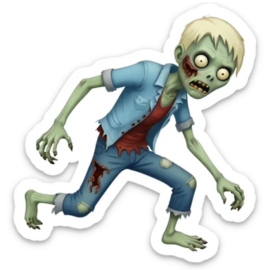 Zombie crawling sticker