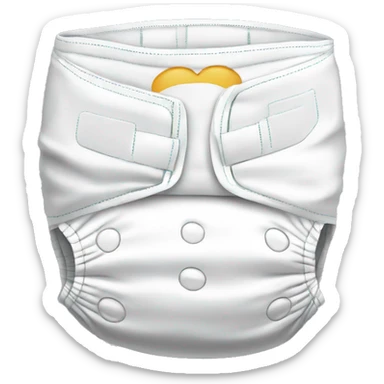 Thin plain white disposable baby diaper sticker