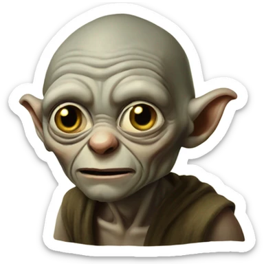 Gollum on frodos back like yoda sticker