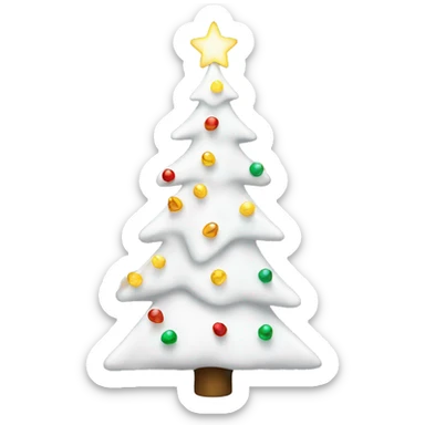 white christmas tree with christmas lights sticker