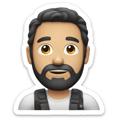 bearded dark-haired man films himself  sticker