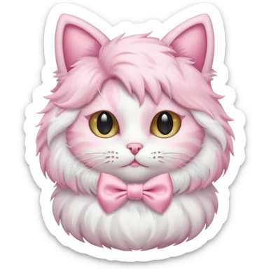 A pastel Pink cat 🐱 with a bow 🎀 sticker