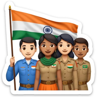 Indian Freedom fighters with the indian flag sticker
