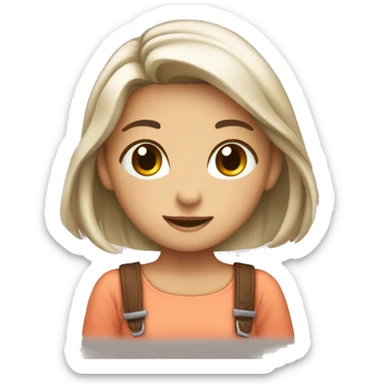 cute girl making thumpand sticker