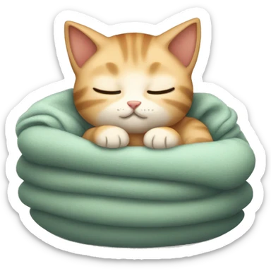 sleepy cozy kitten sticker