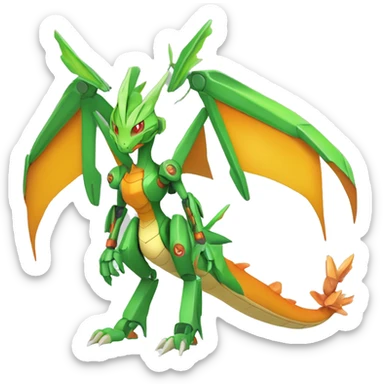 Mechanical Flygon-Scyther-Charizard-Medabot-Mecha full body sticker