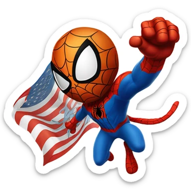 Make me a flag that represents Spider-Man and tigger on it sticker