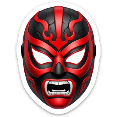 sinister luchador mask with evil expression sticker