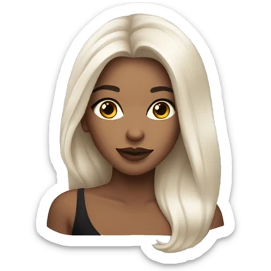 Une fille avec un maquillage latina et cheveux noirs long et lisse  sticker