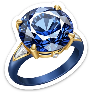 gold ring with a diamond in a dark blue case sticker