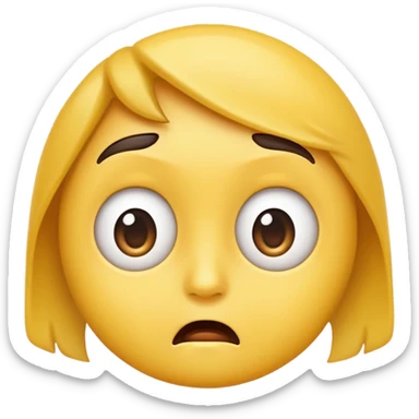 An emoji with a raised eyebrow and side hee  sticker