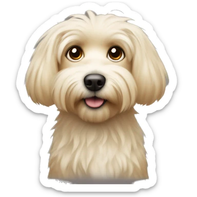 Light blonde small dog with shaggy fur sticker