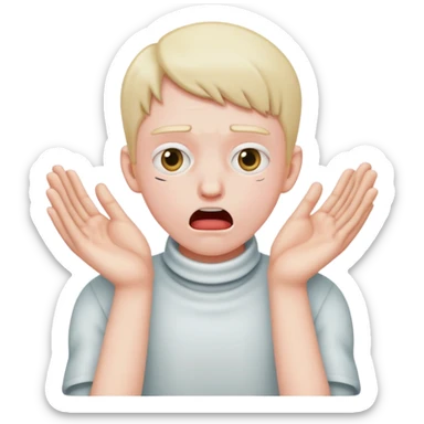 person choking themselves with two hamds sticker