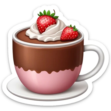 Hot chocolate with strawberry  sticker
