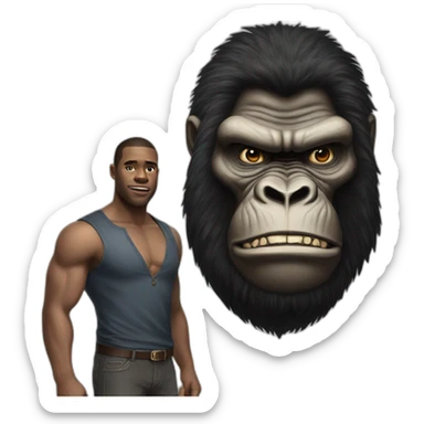 King Kong with a man sticker