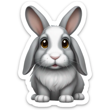 Grey lop ear rabbit sticker