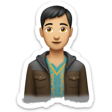 daughter kazakh man sticker