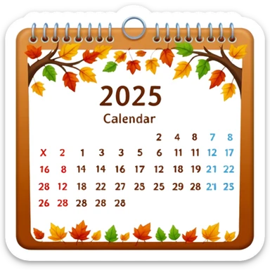 fall 2025 calendar sticker