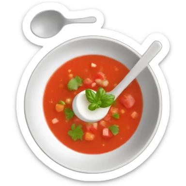 plain gazpacho soup white bowl sticker
