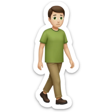 walking man no face, green shirt, similar to previous eyes emoji style sticker