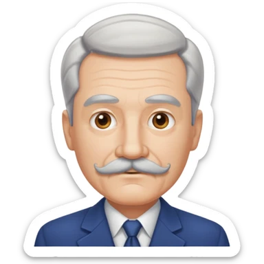 make a white kida old guy with a square mustache and hair slicked to the right sticker