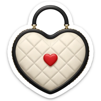 chanel heart shape bag white color bag sticker