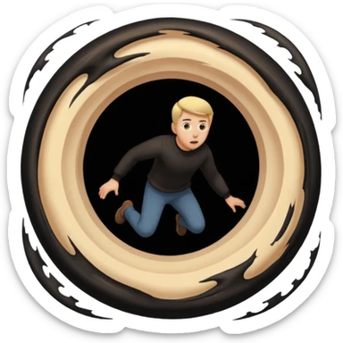 Man in black hole sticker