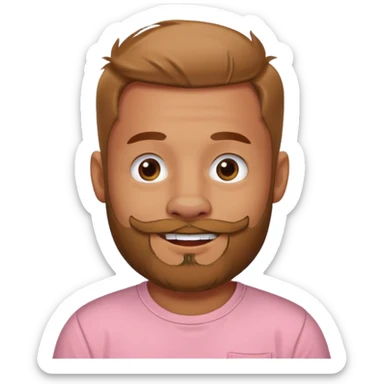 mischevious devil guy thats not scary, just a t-shirt with a beard and a pig nose sticker