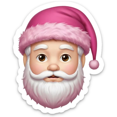 santa with pink fluffy hat sticker