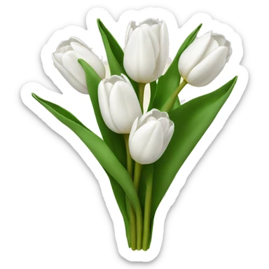 white tulip bouquet  sticker